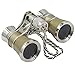 OPO Opera Theater Horse Racing Glasses Binocular Telescope Chain Necklace (Gold with Silver Trim) 3X25