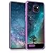 kwmobile Case Compatible with Ulefone Note 7 (2019) - Crystal TPU Cover with UV Print and Transparent Edge - Cosmic Nature Blue/Grey/Black