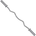 Everyday Essentials Olympic Super Curl Barbell Curl Bar, 48 inch (350 lb Weight Capacity), Silver (CB4S)
