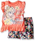 Disney Little Girls' Toddler Frozen Printed Short Set, Baby Pink, 4T