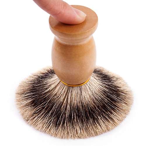 QSHAVE 100% Best Original Pure Badger Hair Shaving Brush Handmade. Real Wood Base. Perfect for Wet Shave, Safety Razor, Double Edge Razor - Thumbnail 3