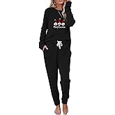 OCEANLUX Christmas Pajamas Set for Women 2 Piece Outfits Joggers Sweatsuits Tracksuit Lounge Suits