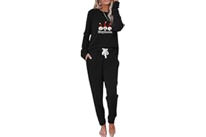 OCEANLUX Christmas Pajamas Set for Women 2 Piece Outfits Joggers Sweatsuits Tracksuit Lounge Suits