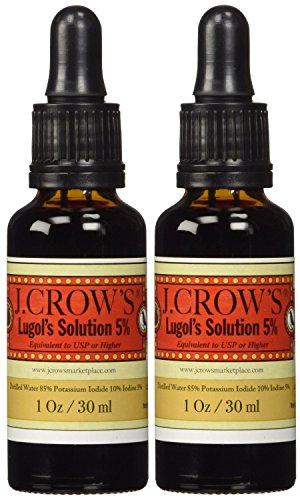J.CROW'S Lugol's Iodine Solution 5% (1 oz.) Twin Pack (2 bottles) J.CROW'S Lugol's Iodine Solution 5% (1 oz.) Twin Pack (2 bottles)
