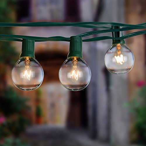SHINE HAI G40 Clear Glass Globe Bulbs with Candelabra Screw Base, Pack of 25