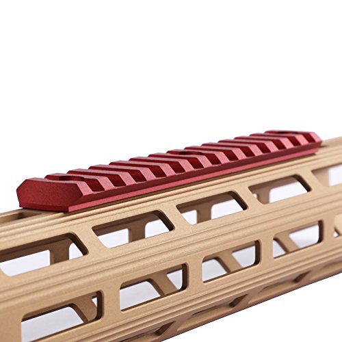 TuFok M-lok Picatinny Rail Adapter - Low Profile Picatinny Rail Attachment,M lok Rail Mount(Aluminum,13-Slot,Red)