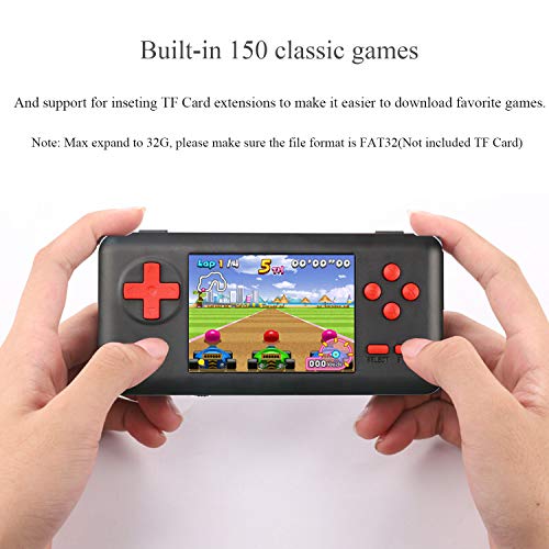 JAFATOY Handheld Games Console Built-in 150 Classic Games 8 Bit Games with AV Cable Can Play on TV Great for Adults Kids (Support TF Card Extensions)
