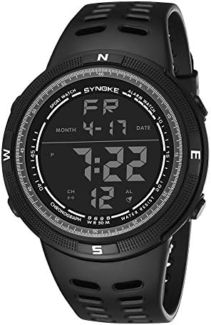 Viasa Digital Smart Watch Waterproof Multi-Function Quartz Watches Trendy Sporting Wtist Clock (Free Size, Black)
