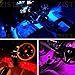 Car Interior Lights, ZISTE 4-Pieces Multi Color LED Interior Underdash Lighting Kit,With Sound Active Function and Wireless Remote Control,Dual Smart USB Ports (black)