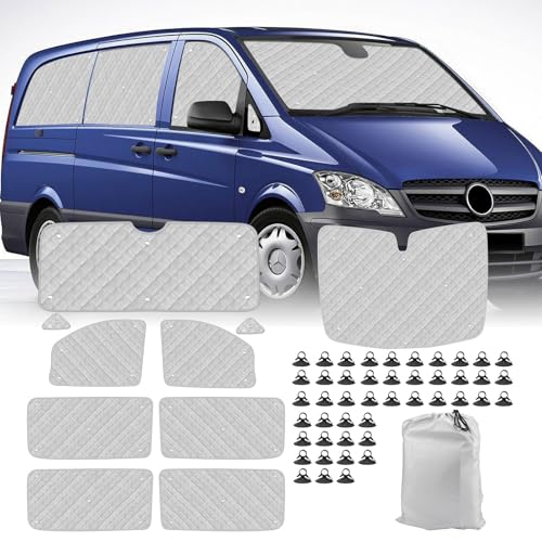 Opaltool Interior Car Sun Visor Suitable for Mercedes-Benz VITO II W639/Viano 2003-2014, 10pcs Foldable Interior Windshield Covers for More Privacy and Better Temperature Control