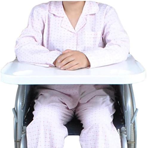 LUCKYYAN Universal Type Patients Wheelchair ABS Plastic Steel Table Board/Table Meal Table Accessories/White,58×4.5×62.5cm