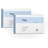 FREY Naturally Scented Dryer Sheets - Fabric Softener for Soft, Fresh & Clean Clothes (2-pack, Bergamot Beach)