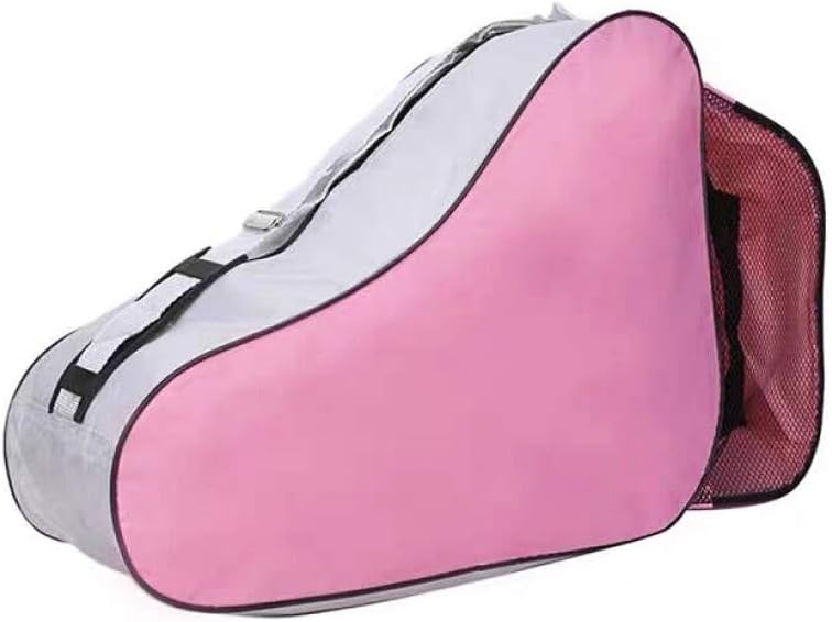 Ice Skate Bag for Kids and Adults，Roller Skate Bag to Carry Ice Skates, Inline Skate Bag&Quad Skate Bag,Skates Bag with Adjustable Shoulder Strap,Pink