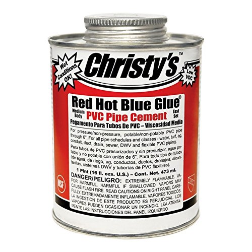 Christys Red Hot Blue Glue PVC Pipe Cement, 16 oz Container Buy