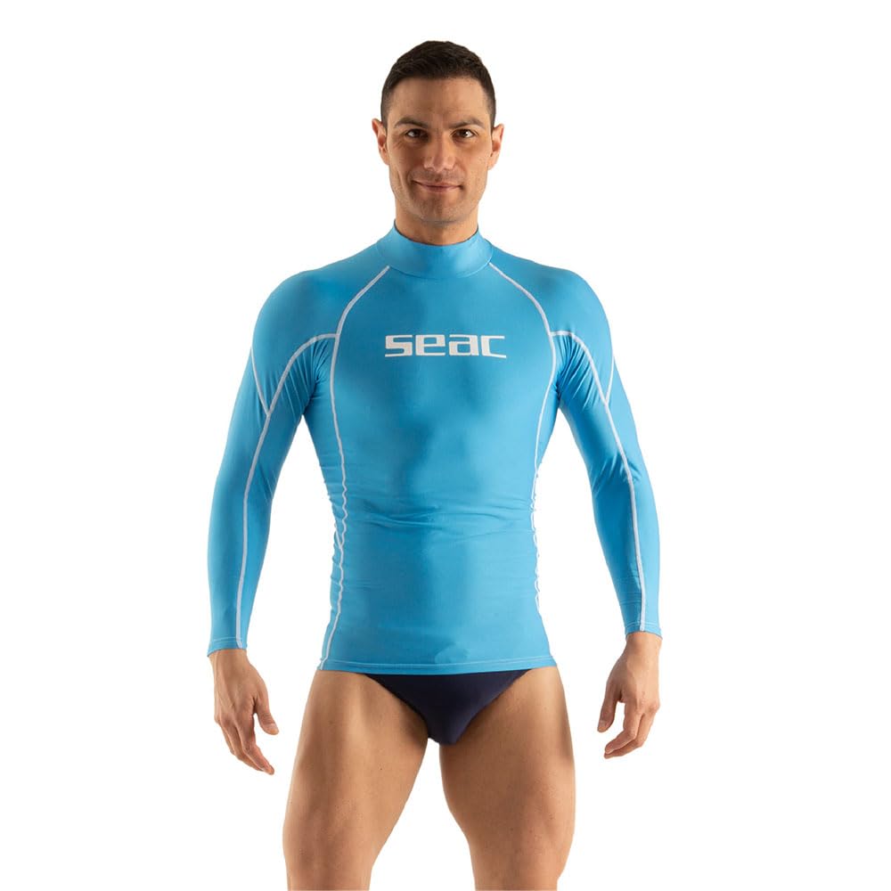 SEAC RAA Long Evo Men's Long Sleeve Rash Vest; UV Swim and Snorkeling Top