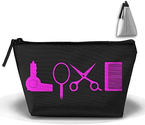 Hairstylist Barber Love Trapezoid Travel Storage Pouch Oxford Cloth Comestic Bag Portable Handy Kit Packing Organizer 10"x4.9"x6.3"