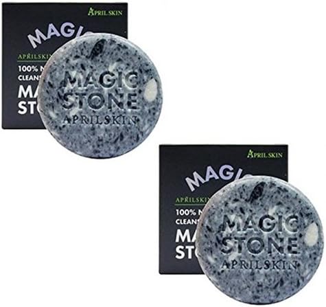 APRILSKIN MAGIC STONE 100% Natural Face Whitening Cleansing Original Soap 2Pcs Moisturizing
