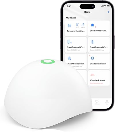 Meross Smart Water Leak Detector Hub Required App Alert IP67 HomeKit