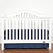 TILLYOU Crib Bed Skirt Navy Pleated for Baby Boys Girls, 100% Natural Soft Dust Ruffle, Standard Nursery Bedding Toddler Bedskirt Solid, 14