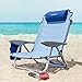 #WEJOY Aluminum Lightweight Portable 4 Position Lay Flat Folding Camping Beach Chair with Shoulder Strap Cup Holder Pocket Armrest and Headrest, Great for Outdoor Lawn Concert, Blue