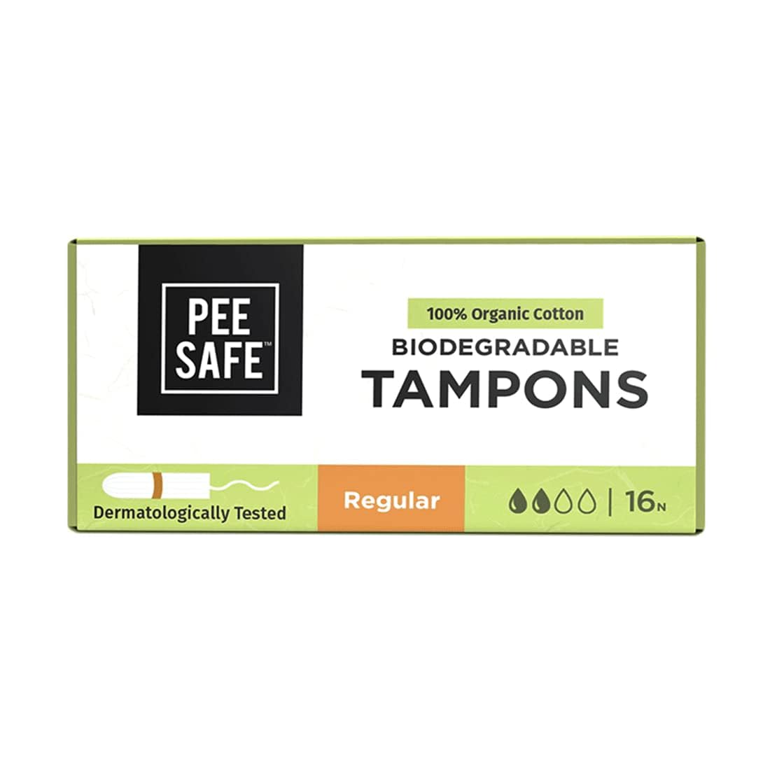 PEESAFE 100% Organic Cotton (Tampons Pack 16, Regular)