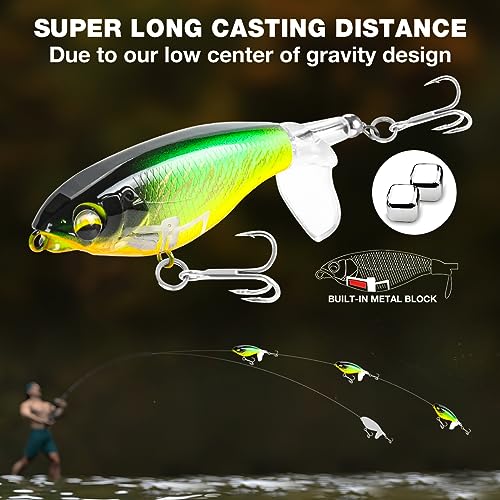 Fishing Gear Best Saltwater Topwater Lures GOANDO Top Water Fishing Lures  5PCS Bass Lures With Propeller Tail Fishing Gear And Equipment For Bass