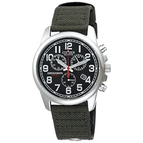 Citizen Mens Eco-Drive Chronograph Canvas Watch #AT0200-05E