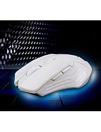 UniFire® V60 teclado de juegos inalámbrico de 2.4 G, impermeable, de alta calidad, con mouse, control DPI, para computadora de escritorio o portable, combo con mouse, Blanco