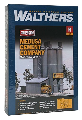 Walthers, Inc. Medusa Cement Company Kit, 5-3/8 x 4-1/2" 13.6 X 11.4cm
