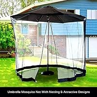 Amazon Com Homeroots 9 Patio Umbrella Outdoor Table Bug Screen Mesh Black Mosquito Net Canopy Curtains Adjustable Enclosure Large Umbrella Hanging Tent 100 Polyester Light Weight Mosquito Netting Garden Outdoor