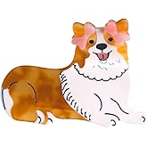 Cute Corgi Dog Hair Clip,Acetate Hair Clip,Big Claw Clip for Women,Funny Hair Claw Clip