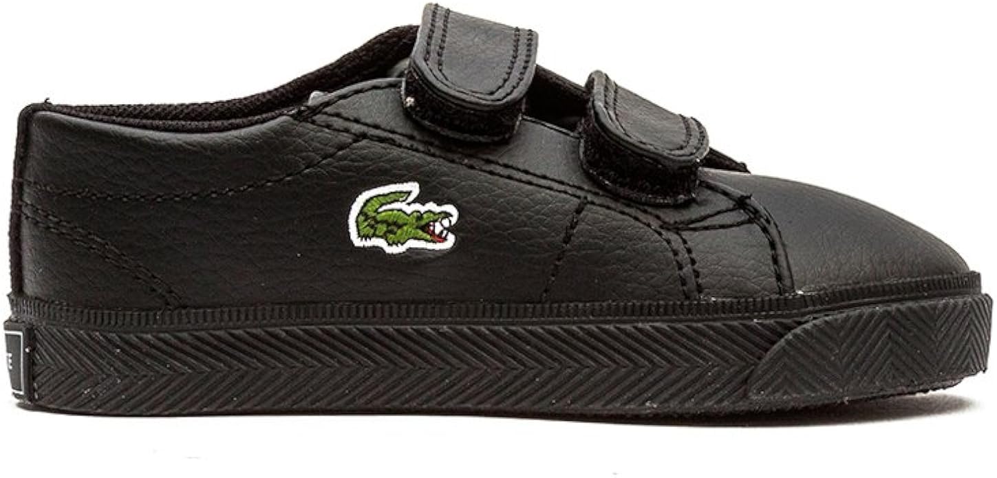 infant black lacoste trainers