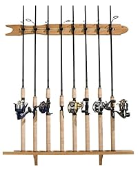 Organized Fishing Soporte vertical para montar en pared, para guardar cañas de pescar. Puedes guardar hasta 8 cañas.