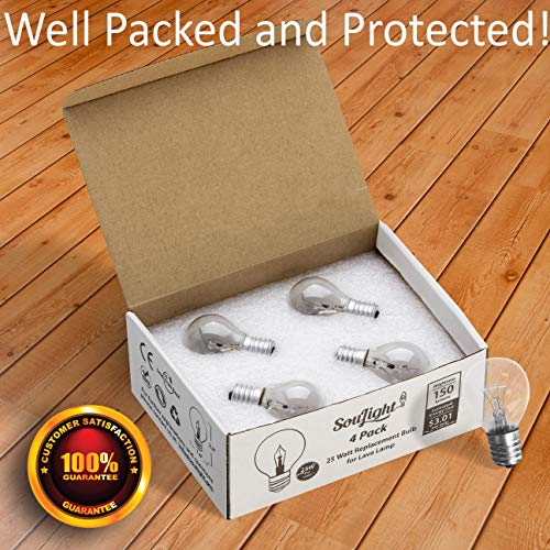 Lava Lamp Bulb 25 Watt, 4 Packs The Lava Original Replacement Bulb for