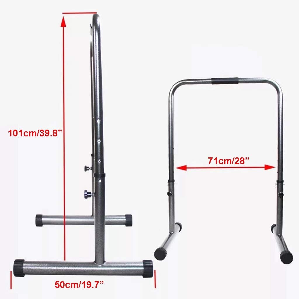 Dip Bars Dip Stand 2 Sets Strength Training Adjustable Height Fitness Equipment for Home Gym 330 LB Weight Capacity (Color : Black-adjust)