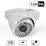 ANRAN HD 1200TVL 48 IR-LEDs High Resolution CCTV Camera Home Security Day/Night Waterproof Infrared IR night Vision Outdoor/ Indoor Wide Angel 3.6mm lens Dome Surveillance Home Video System