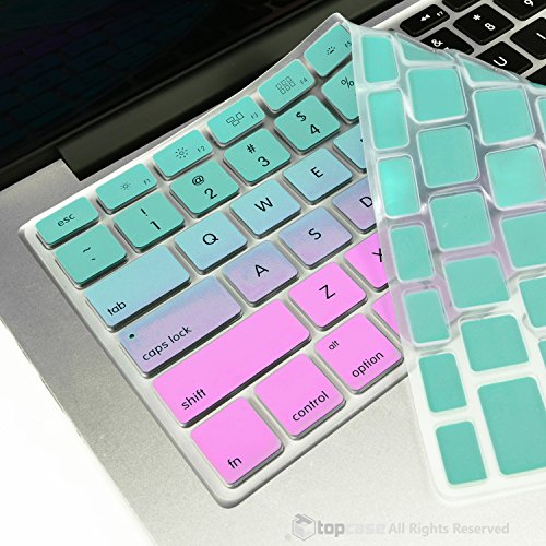 TOP CASE - Faded Ombre Series Keyboard Cover Skin Compatible with MacBook 13" Unibody/Old Generation MacBook Pro 13" 15" 17" /MacBook Air 13"/Wireless Keyboard-Hot Blue&Purple