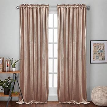 RYB HOME Velvet Curtains 96 - Living Room Window Drapes Insulate Heat Cold Privacy Pleated Shades for Kids Nursery Hotel Apartment Office School Dorm Backdrop, Wide 52 x Long 96, Brownish Pink, 2 Pcs