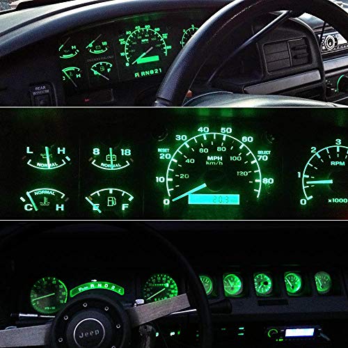 DODOFUN Green T5 37 74 LED Bulb with Twist Lock Socket PC74 PC37 Dashboard Instrument Panel Gauge Cluster Light Pack of 10