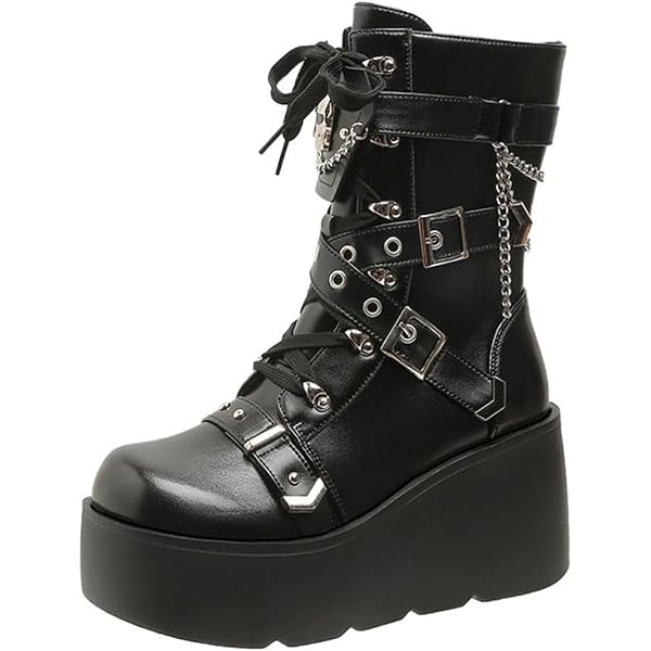 shimmy Gimli Men's Black Square Toe Lace Up Boots | Buy Now at