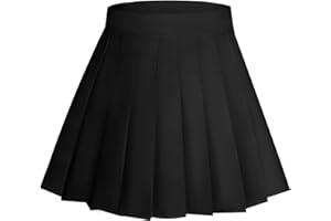 Rbenxia Womens Girl High Waisted Pleated Skirt A-Line Mini Skirt School Uniform Skater Tennis Skirts with Lining Shorts