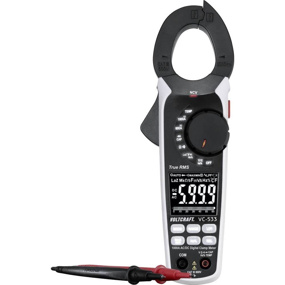 VOLTCRAFT VC-8466770 Digital Current Clamp CAT III 600 V Display (Counts): 6000