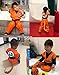 SSJ Dragonball Goku Style Costume 5-Piece Set [Satoru Mark Kids] Japanese Amime (S_43.3-47.2in, Orange)