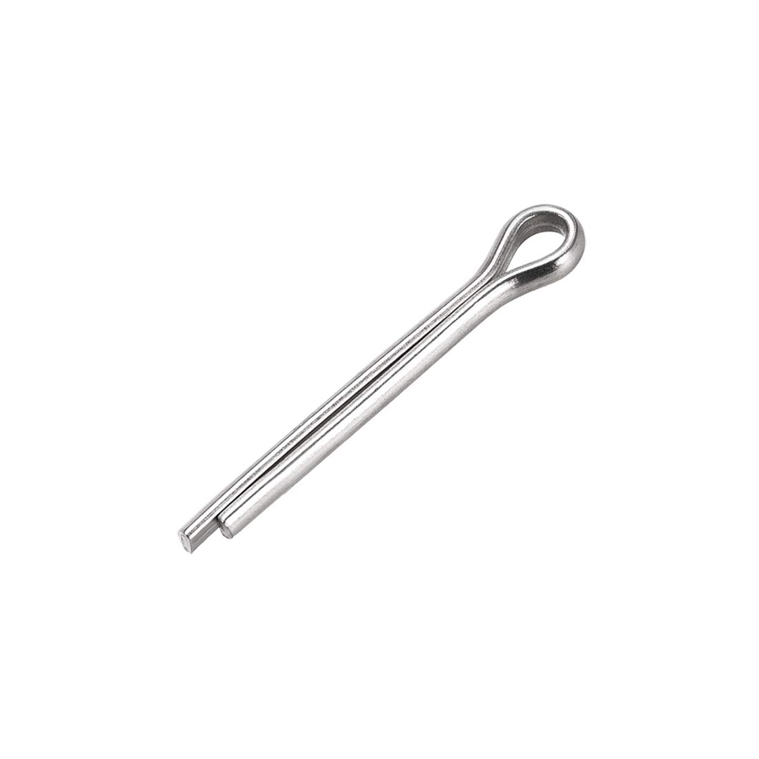 sourcing map Split Cotter Pin - 5mm x 40mm 304 Stainless Steel 2-Prongs Silver Tone Fastener Clip Key 15Pcs