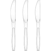 Osldims 50 Pcs Clear Plastic Knives, Disposable Knives, BPA-Free, Solid and Durable Disposable Knives Heavy Duty Bulk, Heat R