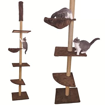 Amazon お自宅で 木登りタワー シングル キャットタワー 突っ張り 猫