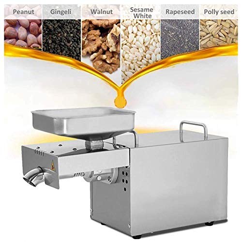 Rbaysale Hot/Cold Oil Press Machine Automatic Oil Extractor Machine Organic Oil Expeller for Peanut Sunflower Seed and Other Oil Crops Stainless Steel Oil Press