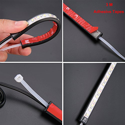 Motorcycle Fork Light Strips IMISO 2 x 15 LED Turn Signals/Running / Brake/License Plate Lights - IP65 Waterproof Universal Lights Strip Kit for Harley Motorbike - Thumbnail 4