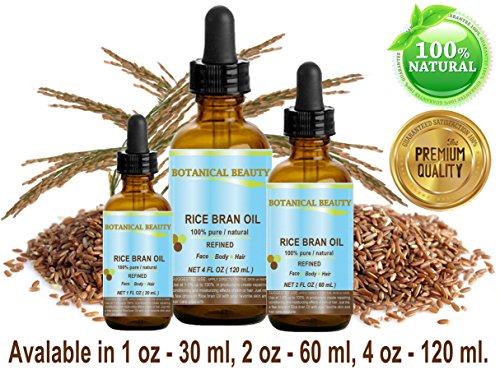 image for Botanical Beauty RICE BRAN OIL. 100% Pure / Natural / Refined / Undilu