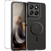 Magnetic Case for Motorola Moto G77/G67/G87 with Screen Protector,[Compatible with MagSafe] Black